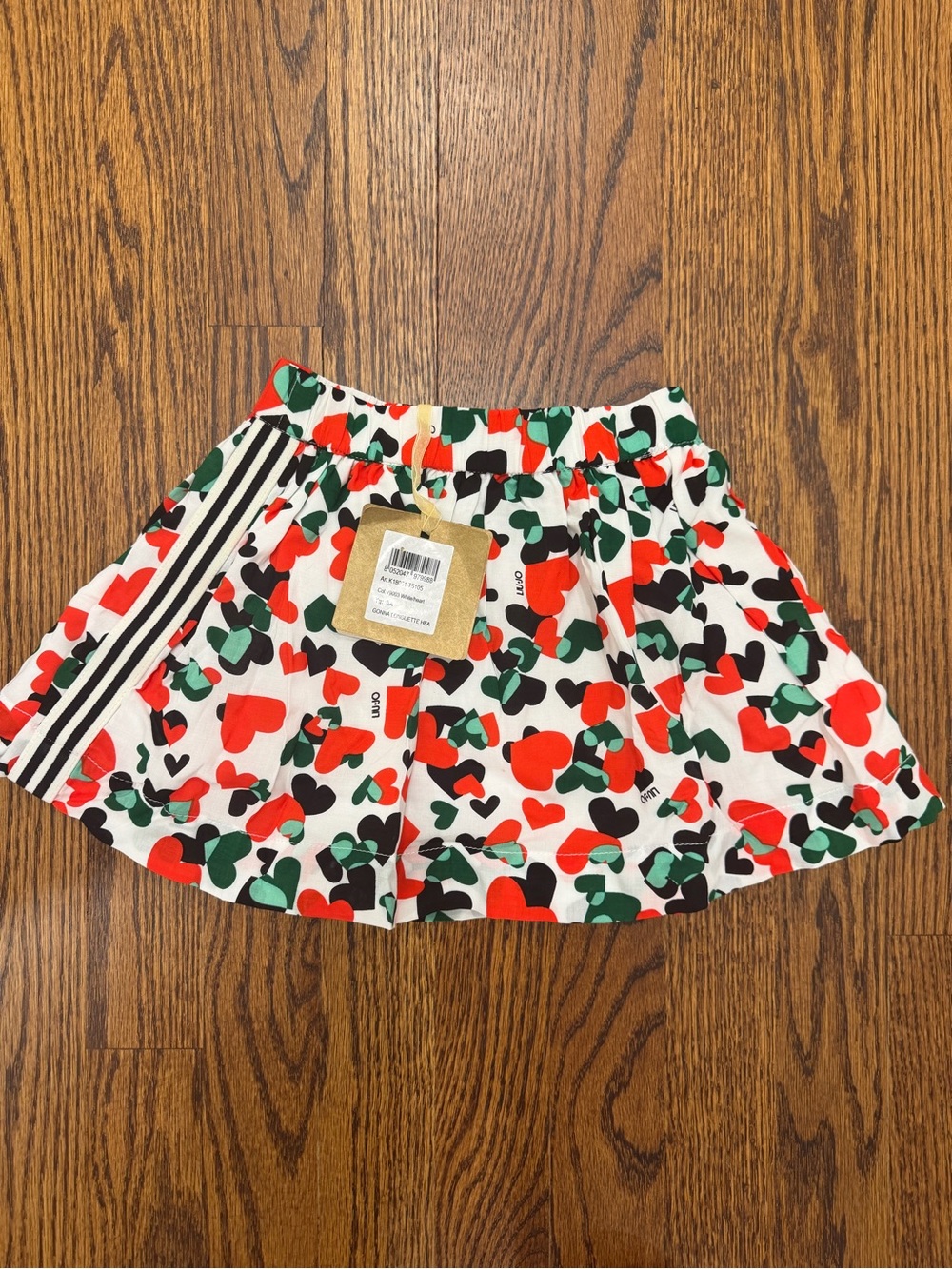 Liu Jo White Skirt with Red, Green & Black Heart Print